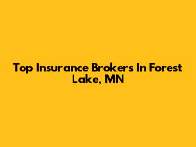 Top Insurance Brokers In Forest Lake, MN