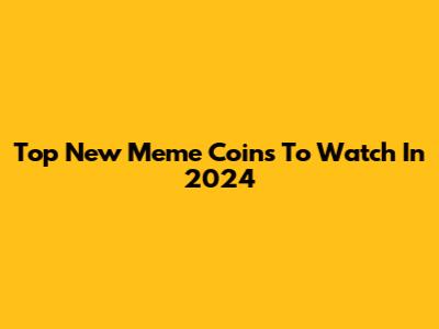 Top New Meme Coins To Watch In 2024