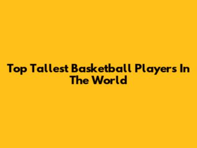 Top Tallest Basketball Players In The World