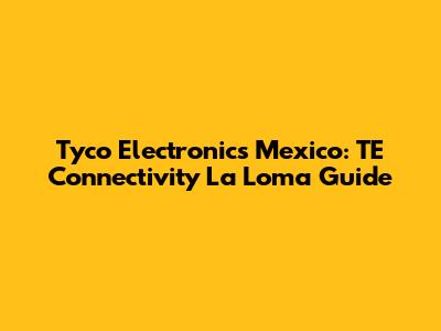 Tyco Electronics Mexico: TE Connectivity La Loma Guide