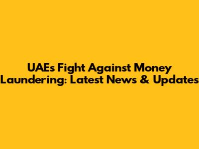 UAE's Fight Against Money Laundering: Latest News & Updates