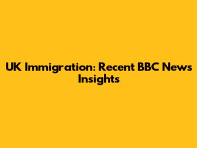 UK Immigration: Recent BBC News Insights