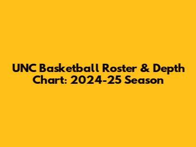 UNC Basketball Roster & Depth Chart: 2024-25 Season
