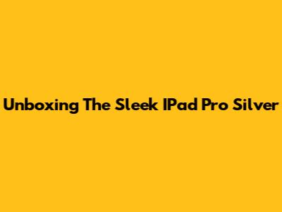 Unboxing The Sleek IPad Pro Silver