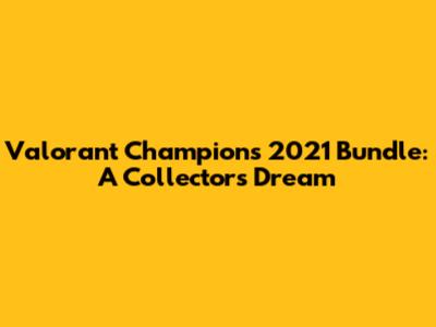 Valorant Champions 2021 Bundle: A Collector's Dream
