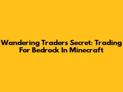 Wandering Trader's Secret: Trading For Bedrock In Minecraft