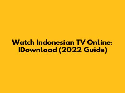Watch Indonesian TV Online: IDownload (2022 Guide)