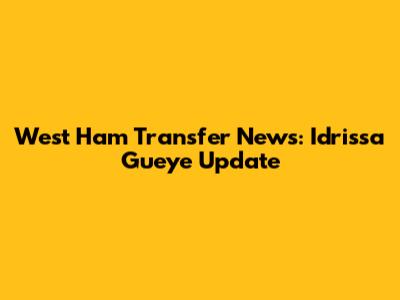 West Ham Transfer News: Idrissa Gueye Update