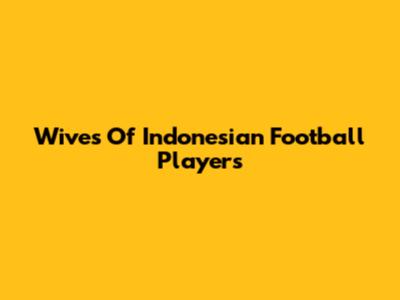 Wives Of Indonesian Football Players