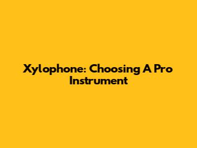 Xylophone: Choosing A Pro Instrument