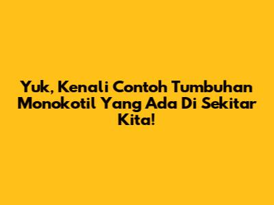 Yuk, Kenali Contoh Tumbuhan Monokotil Yang Ada Di Sekitar Kita!