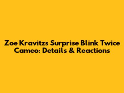 Zoe Kravitz's Surprise Blink Twice Cameo: Details & Reactions