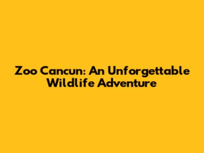 Zoo Cancun: An Unforgettable Wildlife Adventure